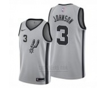 Nike San Antonio Spurs #3 Keldon Johnson Silver NBA Swingman Statement Edition Jersey