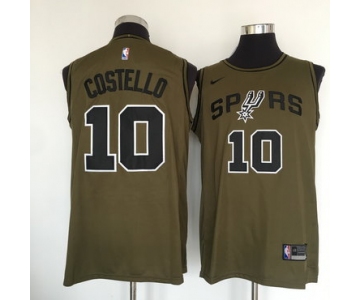 San Antonio Spurs #10 Matt Costello Olive Nike Swingman Jersey