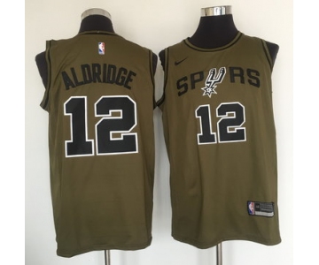 San Antonio Spurs #12 LaMarcus Aldridge Olive Nike Swingman Jersey