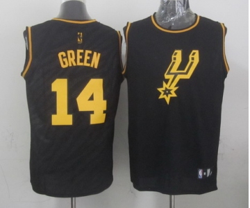 San Antonio Spurs #14 Danny Green Revolution 30 Swingman 2014 Black With Gold Jersey