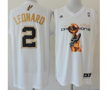 San Antonio Spurs #2 Kawhi Leonard Revolution 30 Swingman 2014 Champions White Jersey