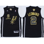 San Antonio Spurs #2 Kawhi Leonard Revolution 30 Swingman 2014 The Finals Black/Gold Jersey