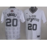 San Antonio Spurs #20 Manu Ginobili Revolution 30 Swingman 2014 Noche Latina White Jersey