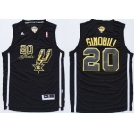 San Antonio Spurs #20 Manu Ginobili Revolution 30 Swingman 2014 The Finals Black/Gold Jersey