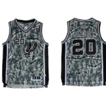 San Antonio Spurs #20 Manu Ginobili Revolution 30 Swingman Camo Jersey