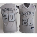 San Antonio Spurs #20 Manu Ginobili Revolution 30 Swingman Gray Big Color Jersey