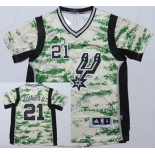 San Antonio Spurs #21 Tim Duncan Revolution 30 Swingman 2014 New Camo Short-Sleeved Jersey