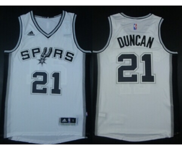 San Antonio Spurs #21 Tim Duncan Revolution 30 Swingman 2014 New White Jersey