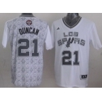 San Antonio Spurs #21 Tim Duncan Revolution 30 Swingman 2014 Noche Latina White Jersey