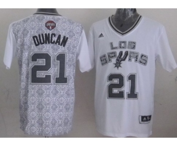 San Antonio Spurs #21 Tim Duncan Revolution 30 Swingman 2014 Noche Latina White Jersey