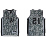 San Antonio Spurs #21 Tim Duncan Revolution 30 Swingman Camo Jersey