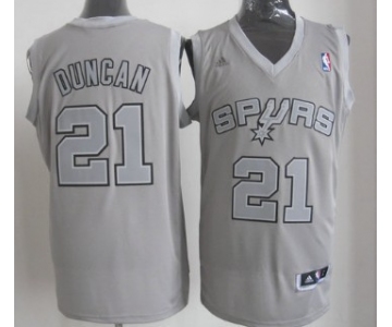 San Antonio Spurs #21 Tim Duncan Revolution 30 Swingman Gray Big Color Jersey