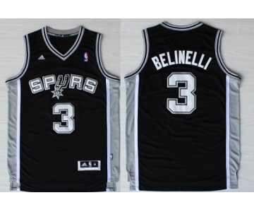 San Antonio Spurs #3 Marco Belinelli Revolution 30 Swingman Black Jersey