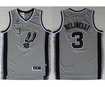 San Antonio Spurs #3 Marco Belinelli Revolution 30 Swingman Gray Jersey