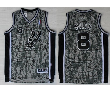 San Antonio Spurs #8 Patrick Mills Revolution 30 Swingman Camo Jersey