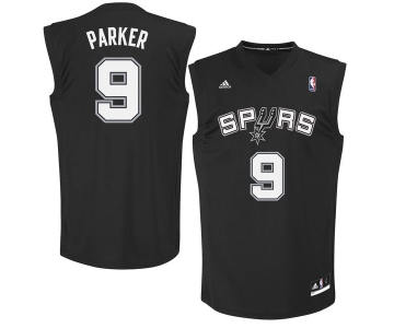 San Antonio Spurs 9 Tony Parker Black Fashion Replica Jersey