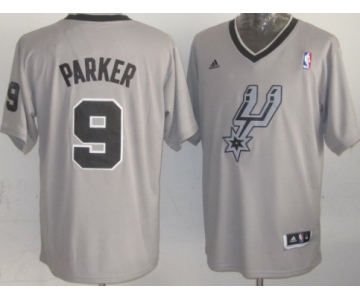 San Antonio Spurs #9 Tony Parker Revolution 30 Swingman 2013 Christmas Day Gray Jersey