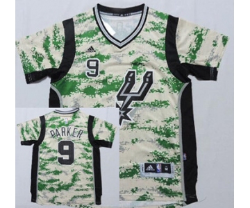 San Antonio Spurs #9 Tony Parker Revolution 30 Swingman 2014 New Camo Short-Sleeved Jersey