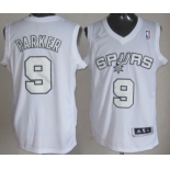 San Antonio Spurs #9 Tony Parker Revolution 30 Swingman White Big Color Jersey