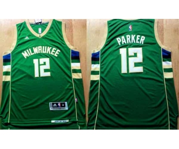 Men's Milwaukee Bucks #12 Jabari Parker Revolution 30 Swingman 2015 New Green Jersey