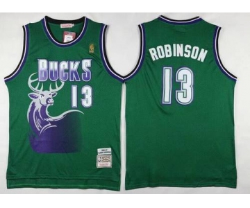 Men's Milwaukee Bucks #13 Glenn Robinson Green Hardwood Classics Soul Swingman Throwback Jersey