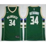 Men's Milwaukee Bucks #34 Giannis Antetokounmpo Green 2017-2018 Nike Swingman Stitched NBA Jersey