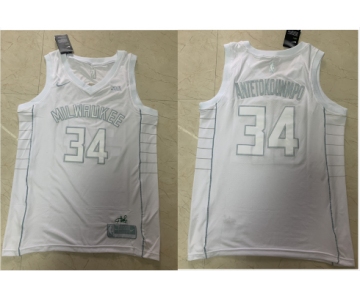 Men's Milwaukee Bucks #34 Giannis Antetokounmpo White 2020 MVP Nike Swingman Stitched NBA Jersey
