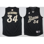 Men's Milwaukee Bucks #34 Giannis Antetokounmpo adidas Black 2016 Christmas Day Stitched NBA Swingman Jersey