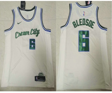 Men's Milwaukee Bucks #6 Eric Bledsoe NEW Cream 2020 City Edition NBA Swingman Jersey