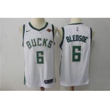 Men's Milwaukee Bucks #6 Eric Bledsoe White 2017-2018 Nike Swingman Stitched NBA Jersey