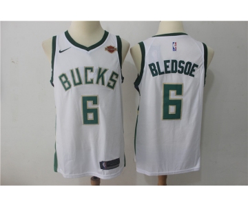 Men's Milwaukee Bucks #6 Eric Bledsoe White 2017-2018 Nike Swingman Stitched NBA Jersey