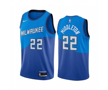 Nike Bucks #22 Khris Middleton Blue NBA Swingman 2020-21 City Edition Jersey