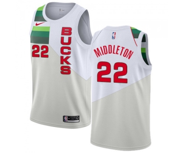 Nike Bucks #22 Khris Middleton White NBA Swingman Earned Edition Jersey