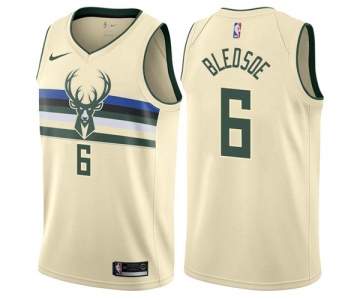 Nike Bucks #6 Eric Bledsoe Cream NBA Swingman City Edition Jersey