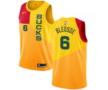 Nike Bucks #6 Eric Bledsoe Yellow NBA Swingman City Edition Jersey