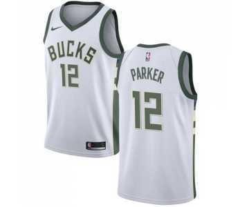 Nike Milwaukee Bucks #12 Jabari Parker White NBA Swingman Association Edition Jersey
