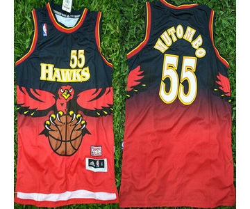 Atlanta Hawks #55 Dikembe Mutombo 1990 Red Hardwood Classics Soul Swingman Throwback Jersey