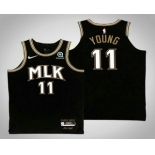 Big Size Atlanta Hawks #11 Trae Young NEW Black 2021 City Edition NBA Swingman Jersey With The Sponsor Logo
