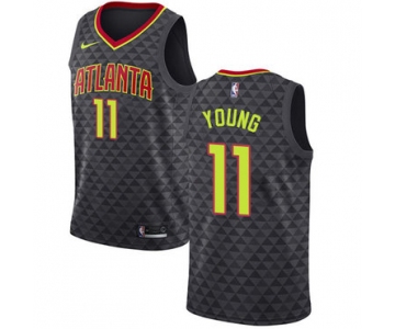 Hawks #11 Trae Young Black Basketball Swingman Icon Edition Jersey