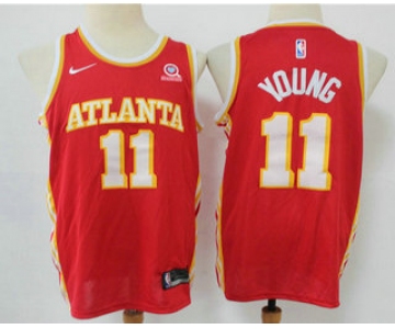 Men's Atlanta Hawks #11 Trae Young Red 2020 NEW Swingman Stitched Nike NBA Jersey With The Sponsor Logo