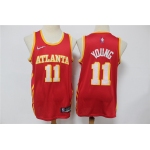 Men's Atlanta Hawks #11 Trae Young Red Nike 75th Anniversary Diamond 2021 Stitched Jersey