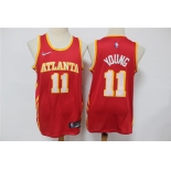 Men's Atlanta Hawks #11 Trae Young Red Nike 75th Anniversary Diamond 2021 Stitched Jersey