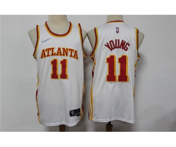 Men's Atlanta Hawks #11 Trae Young White Nike 75th Anniversary Diamond 2021 Stitched Jersey