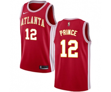 Men's Atlanta Hawks #12 Authentic Taurean Prince Red Basketball Statement Edition Jersey