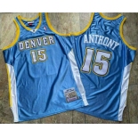 Men's Denver Nuggets #15 Carmelo Anthony Blue 2003-04 Hardwood Classics Soul AU Stitched NBA Throwback Jersey