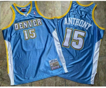 Men's Denver Nuggets #15 Carmelo Anthony Blue 2003-04 Hardwood Classics Soul AU Stitched NBA Throwback Jersey