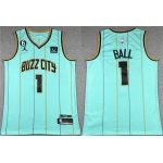 Men's Charlotte Hornets #1 LaMelo Ball Teal No.6 Patch Stitched Basketball Jersey