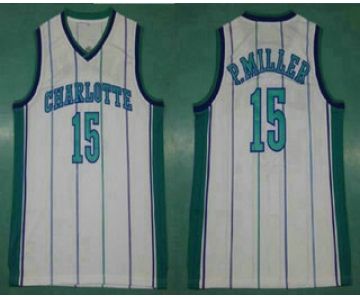 Men's Charlotte Hornets #15 Percy Miller White Hardwood Classics Soul Swingman Throwback Jersey