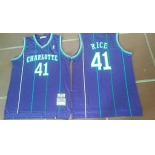 Men's Charlotte Hornets #41 Glen Rice 1992-93 Purple Hardwood Classics Soul Swingman Throwback Jersey