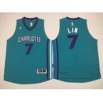 Men's Charlotte Hornets #7 Jeremy Lin Revolution 30 Swingman 2015 New Teal Green Jersey